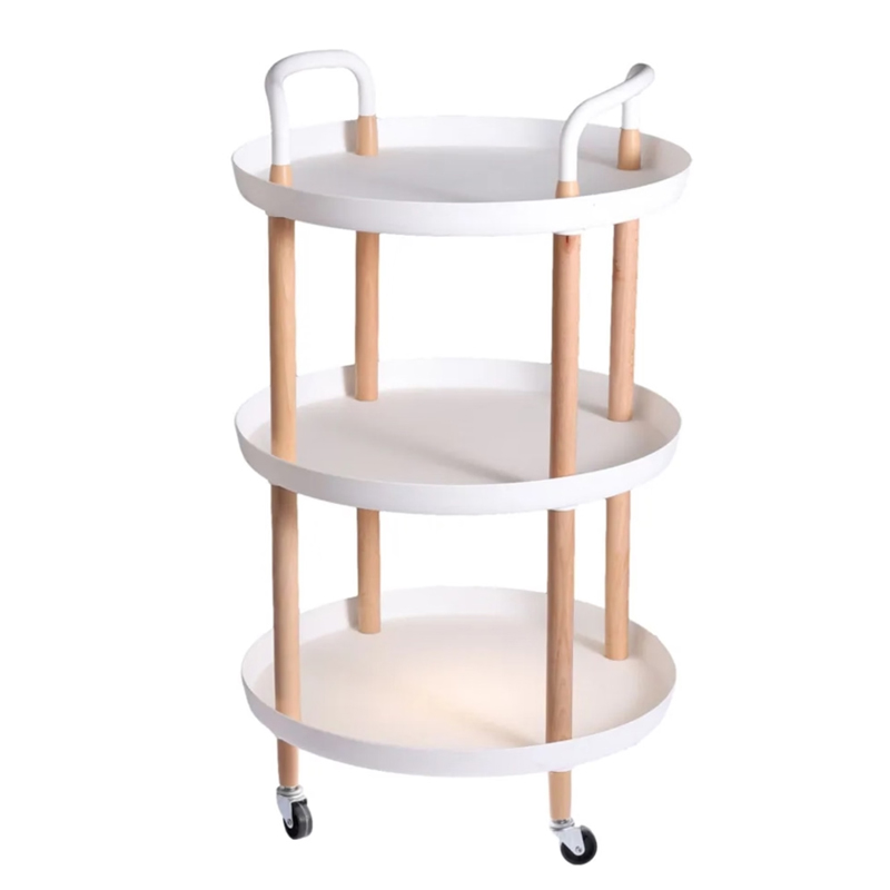 ETAGERE 3 NIVEAUX PLASTIQUE + BOIS COULEUR BLANC