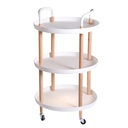 ETAGERE 3 NIVEAUX PLASTIQUE + BOIS COULEUR BLANC