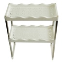 MEUBLE MICRO ONDE 50X34X23 CM METAL COULEUR BLANC