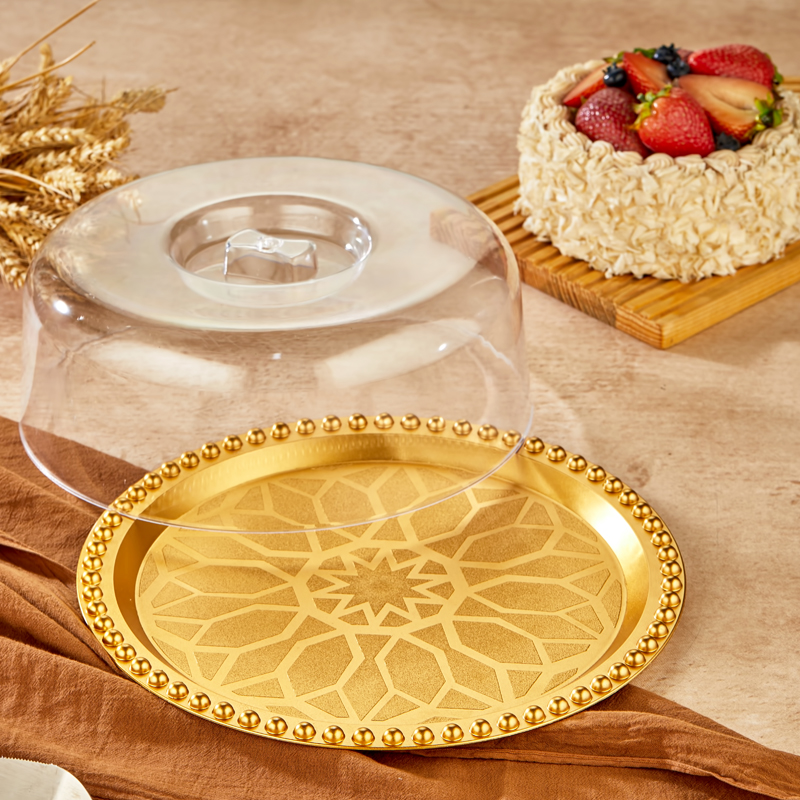 BOITE A CAKE 29X12 CM PLASTIQUE MODELE OR