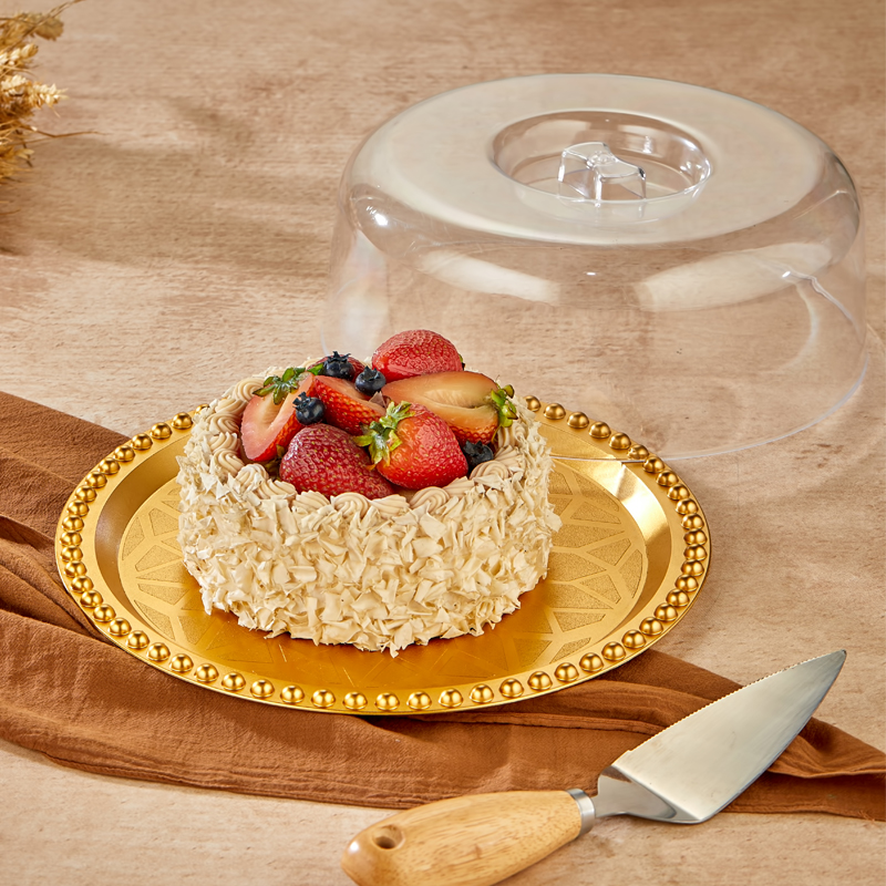 BOITE A CAKE 29X12 CM PLASTIQUE MODELE OR