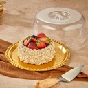 BOITE A CAKE 29X12 CM PLASTIQUE MODELE OR