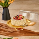 PORTE CAKE AVEC PIED 29X20 CM PLASTIQUE MODELE OR