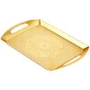PLATEAU DECO PLASTIQUE 33X20 CM MODELE OR
