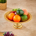 PLATEAU A FRUIT DECO PLASTIQUE AVEC PIED 30X15 CM MODELE OR