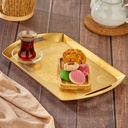 PLATEAU DECO PLASTIQUE 41X26 CM MODELE OR