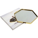 PLATEAU DECO METAL FORME OCTOGONE "HOME" 32X36 CM MODELE OR
