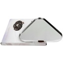 PLATEAU DECO METAL FORME TRIANGLE "HOME" 32X32 CM MODELE ARGENT