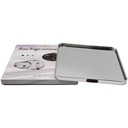 PLATEAU DECO METAL FORME CARRE "HOME" 35X35 CM MODELE ARGENT