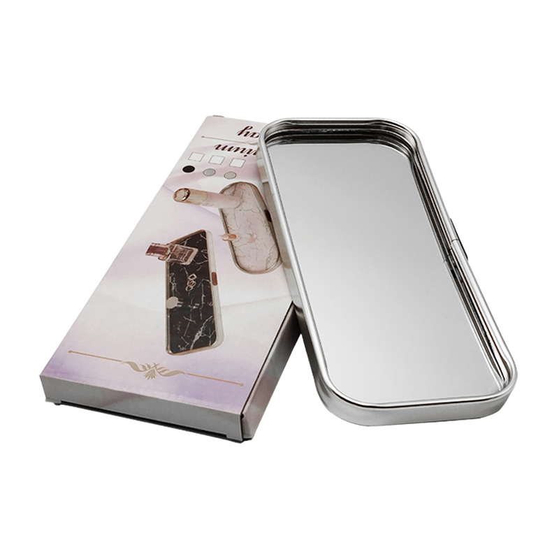 PLATEAU DECO METAL FORME RECTANGULAIRE BORD ROND 30X10 CM MODELE ARGENT