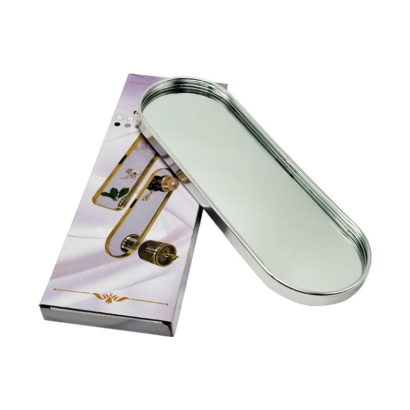 PLATEAU DECO METAL FORME RECTANGULAIRE BORD ROND 30X10 CM MODELE ARGENT