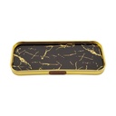 PLATEAU DECO METAL 30X10 CM MODELE OR DESIGN MIX MARBRE BLANC/NOIR