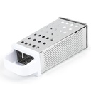 RAPE INOX 21X8 CM 4 FACES COULEUR POIGNEE BLANC