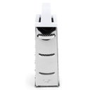 RAPE INOX 21X8 CM 4 FACES COULEUR POIGNEE BLANC
