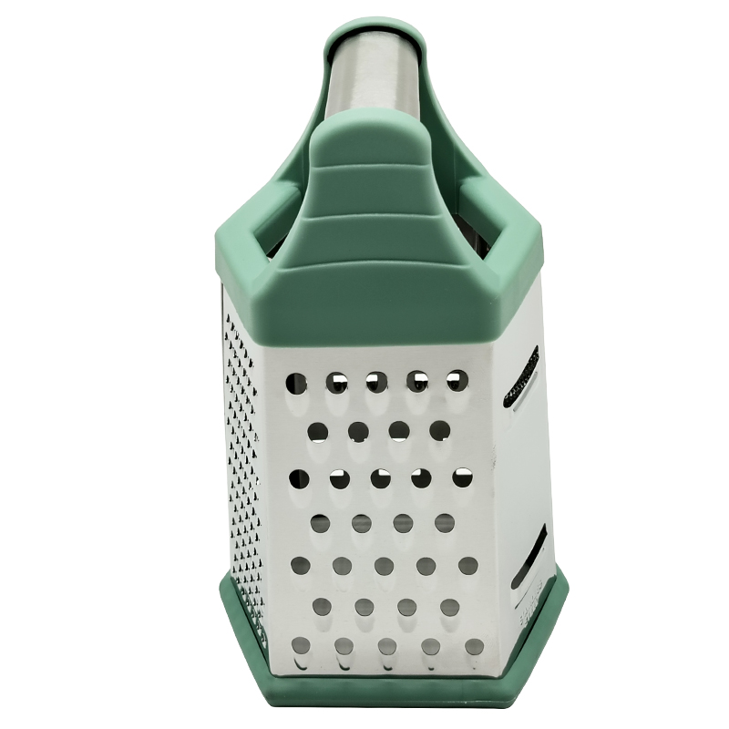 RAPE INOX 20X12,5 CM 6 FACES COULEUR POIGNEE VERT