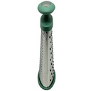 RAPE INOX 24X11X6 CM 6 FACES COULEUR POIGNEE VERT