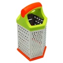 RAPE INOX 22X14 CM 6 FACES COULEUR POIGNEE VERT/ORANGE