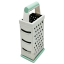RAPE INOX 24.5X10.5 CM 4 FACES COULEUR POIGNEE VERT/BLANC