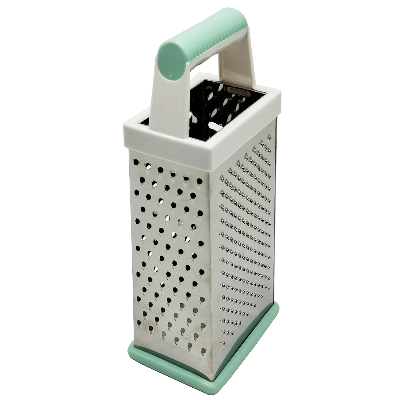RAPE INOX 24.5X10.5 CM 4 FACES COULEUR POIGNEE VERT/BLANC