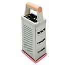 RAPE INOX 21X8 CM 4 FACES COULEUR POIGNEE ROSE