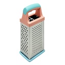RAPE INOX 24X10 CM 4 FACES COULEUR POIGNEE BLEU/ROSE