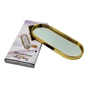 PLATEAU DECO METAL FORME RECTANGULAIRE BORD ROND 22X9.5 CM MODELE OR
