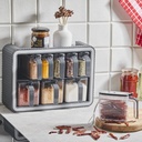 SET EPICE 9 PIECES 33X23X15 CM COULEUR GRIS