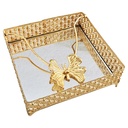PORTE PAPIER DECO METAL 18X18X5 CM MODELE OR
