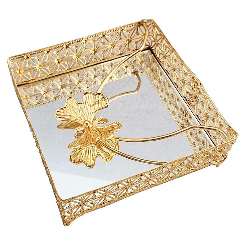 PORTE PAPIER DECO METAL 18X18X5 CM MODELE OR