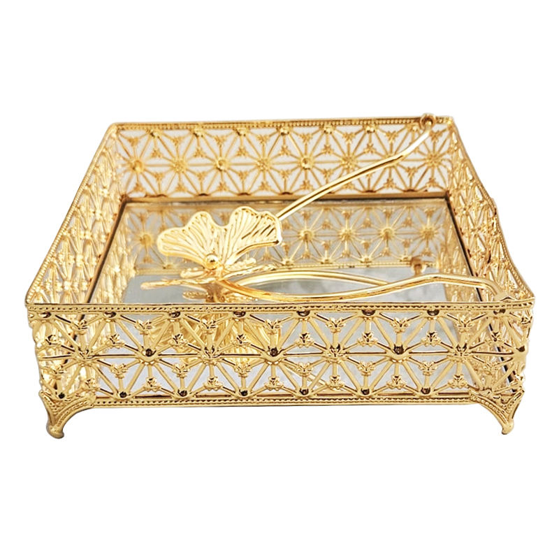 PORTE PAPIER DECO METAL 18X18X5 CM MODELE OR