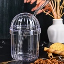 GOBELET CRYSTAL EN PLASTIQUE TRANSPARENT AVEC PIPETTE EN VERRE 400 ML