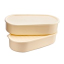 SET 2 BOITES A DEJEUNER 18X8 CM COULEUR BEIGE