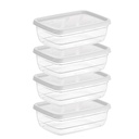 SET 4 BOITES CONSERVATION ALIMENTAIRE 300 ML MIX BLANC/NOIR/BLEU
