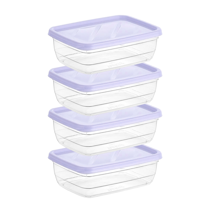 SET 4 BOITES CONSERVATION ALIMENTAIRE 300 ML MIX BLANC/NOIR/BLEU