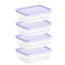 SET 4 BOITES CONSERVATION ALIMENTAIRE 300 ML MIX BLANC/NOIR/BLEU