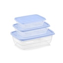 SET 3 BOITES CONSERVATION ALIMENTAIRE 300ML/600ML/1200 ML MIX BLANC/NOIR/BLEU