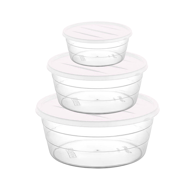 SET 3 BOITES CONSERVATION ALIMENTAIRE 300ML/700ML/1100 ML MIX BLANC/NOIR/BLEU