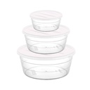 SET 3 BOITES CONSERVATION ALIMENTAIRE 300ML/700ML/1100 ML MIX BLANC/NOIR/BLEU