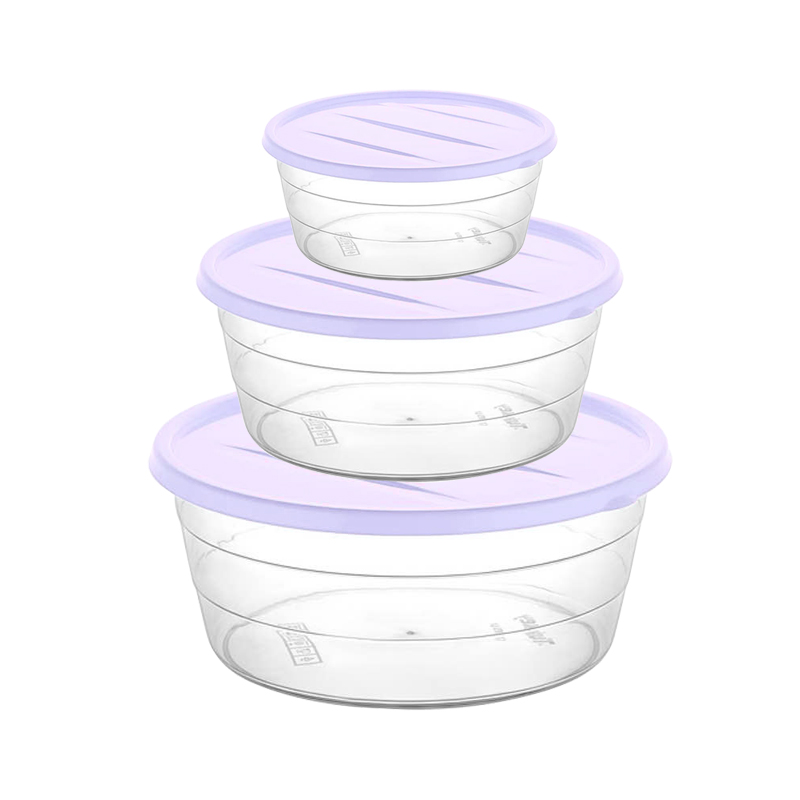 SET 3 BOITES CONSERVATION ALIMENTAIRE 300ML/700ML/1100 ML MIX BLANC/NOIR/BLEU