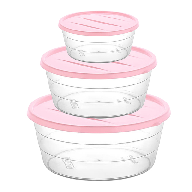 SET 3 BOITES CONSERVATION ALIMENTAIRE 700ML/1100ML/1750 ML MIX BLANC/NOIR/BLEU