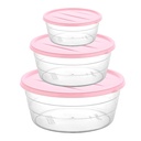 SET 3 BOITES CONSERVATION ALIMENTAIRE 700ML/1100ML/1750 ML MIX BLANC/NOIR/BLEU