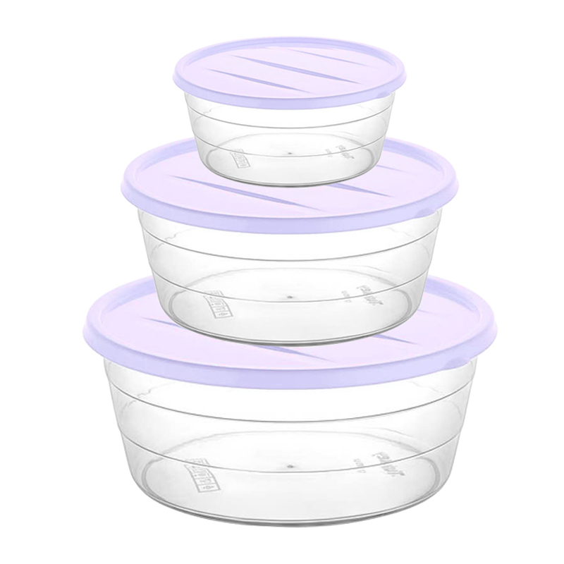 SET 3 BOITES CONSERVATION ALIMENTAIRE 700ML/1100ML/1750 ML MIX BLANC/NOIR/BLEU