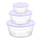 SET 3 BOITES CONSERVATION ALIMENTAIRE 700ML/1100ML/1750 ML MIX BLANC/NOIR/BLEU
