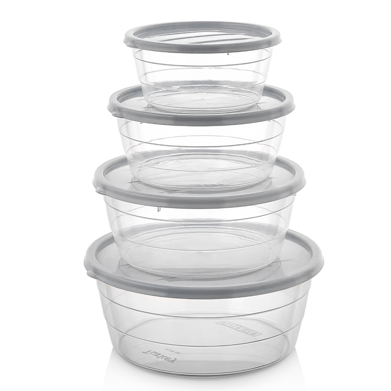 SET 4 BOITES CONSERVATION ALIMENTAIRE 300ML/700ML/1100ML/1750 ML MIX ROSE/BLANC/BLEU