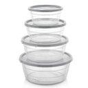 SET 4 BOITES CONSERVATION ALIMENTAIRE 300ML/700ML/1100ML/1750 ML MIX ROSE/BLANC/BLEU