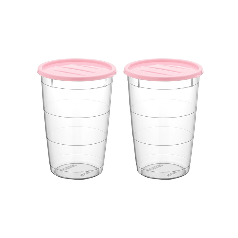 SET 2 BOITES CONSERVATION ALIMENTAIRE 800 ML MIX ROSE/BLANC/BLEU