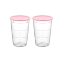 SET 2 BOITES CONSERVATION ALIMENTAIRE 800 ML MIX ROSE/BLANC/BLEU