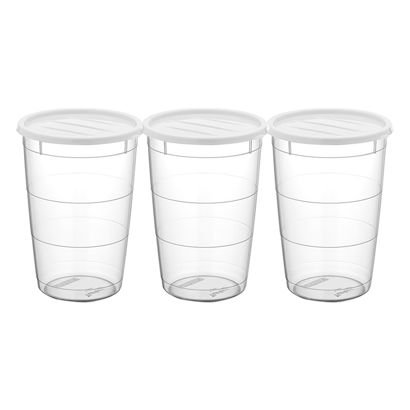SET 3 BOITES CONSERVATION ALIMENTAIRE 800 ML MIX ROSE/BLANC/BLEU