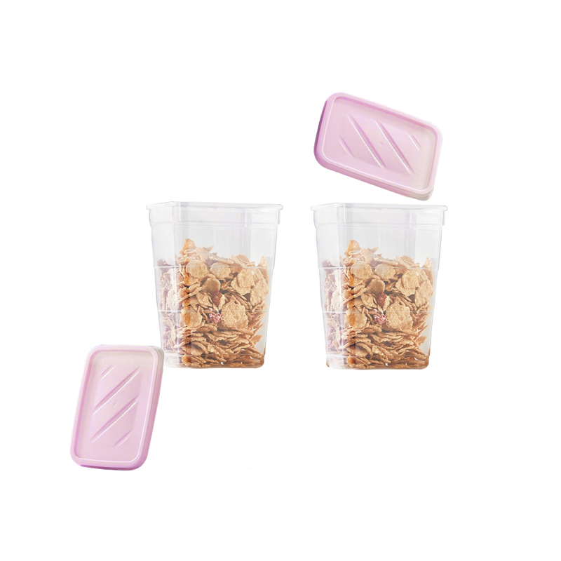 SET 2 BOITES CONSERVATION ALIMENTAIRE 800 ML MIX ROSE/BLANC/BLEU