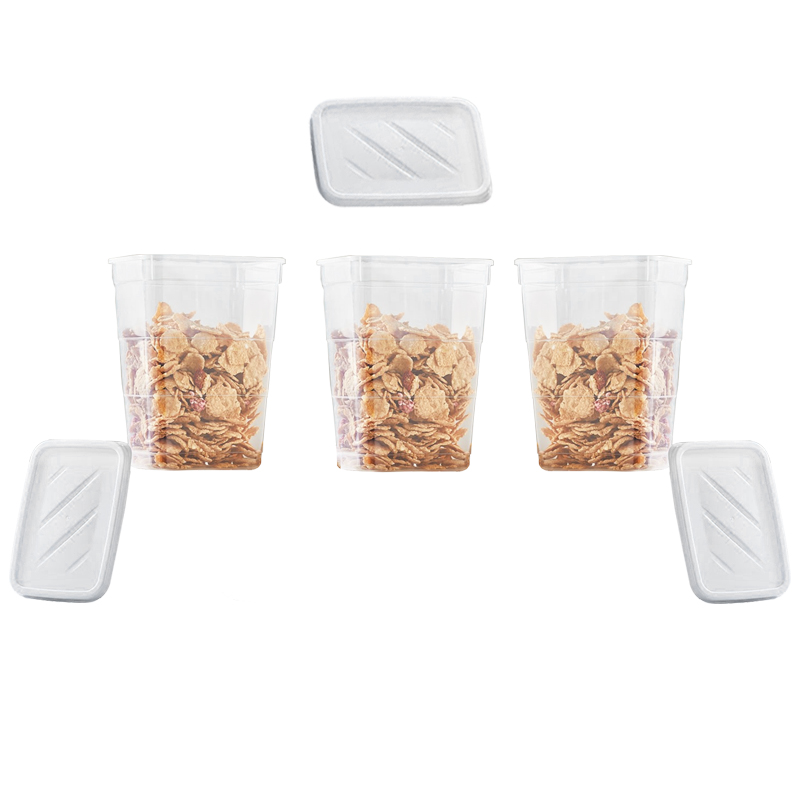 SET 3 BOITES CONSERVATION ALIMENTAIRE 800 ML MIX ROSE/BLANC/BLEU
